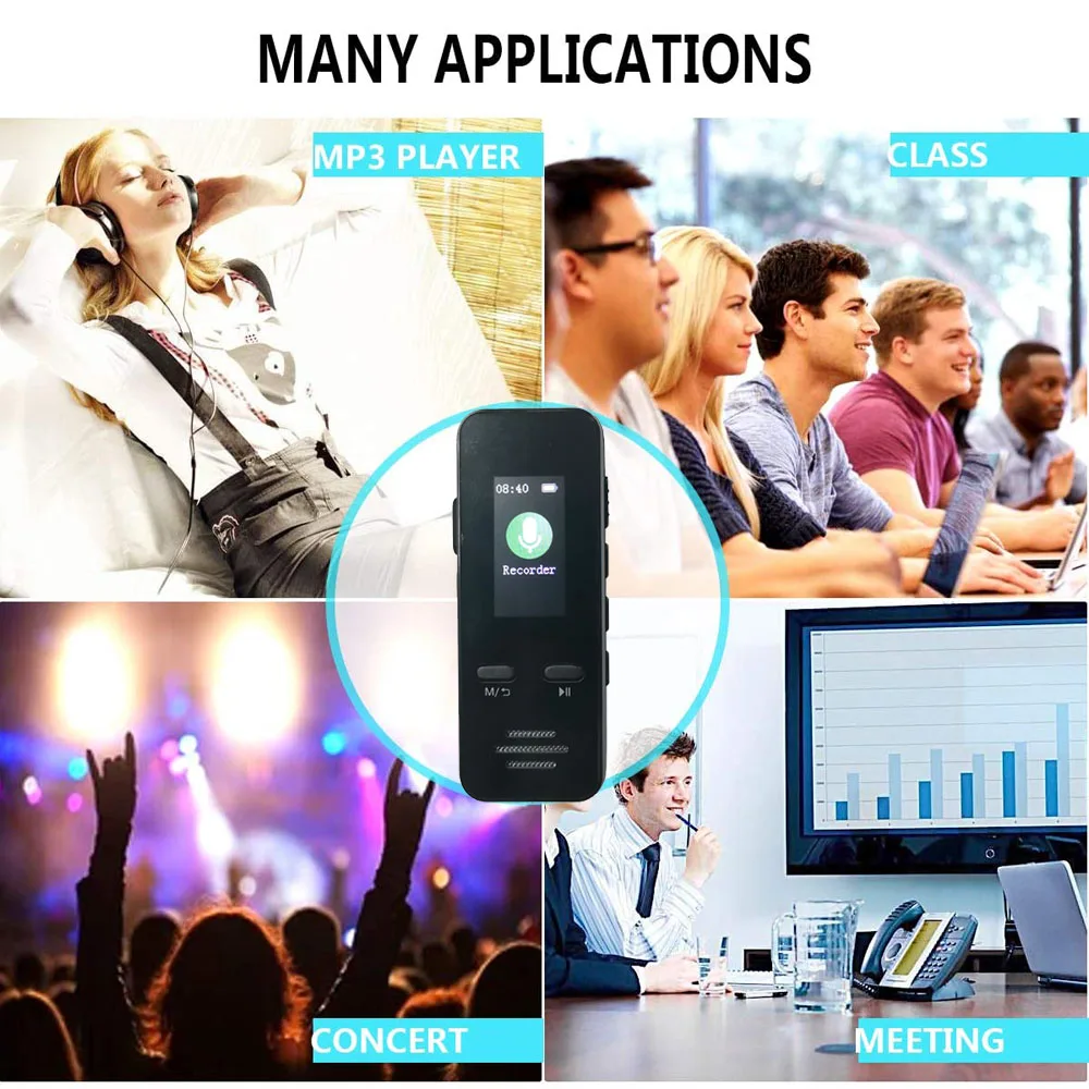 2022 0.96 Inch IPS Screen Dictaphone MP3 Handheld Pocket USB Telephone Recording Devices