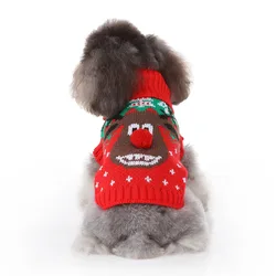 Christmas Dog Pet Hoodie Coat Pup Clothing Reindeer Dog Hoodie Pet Clothes Winter Clothes