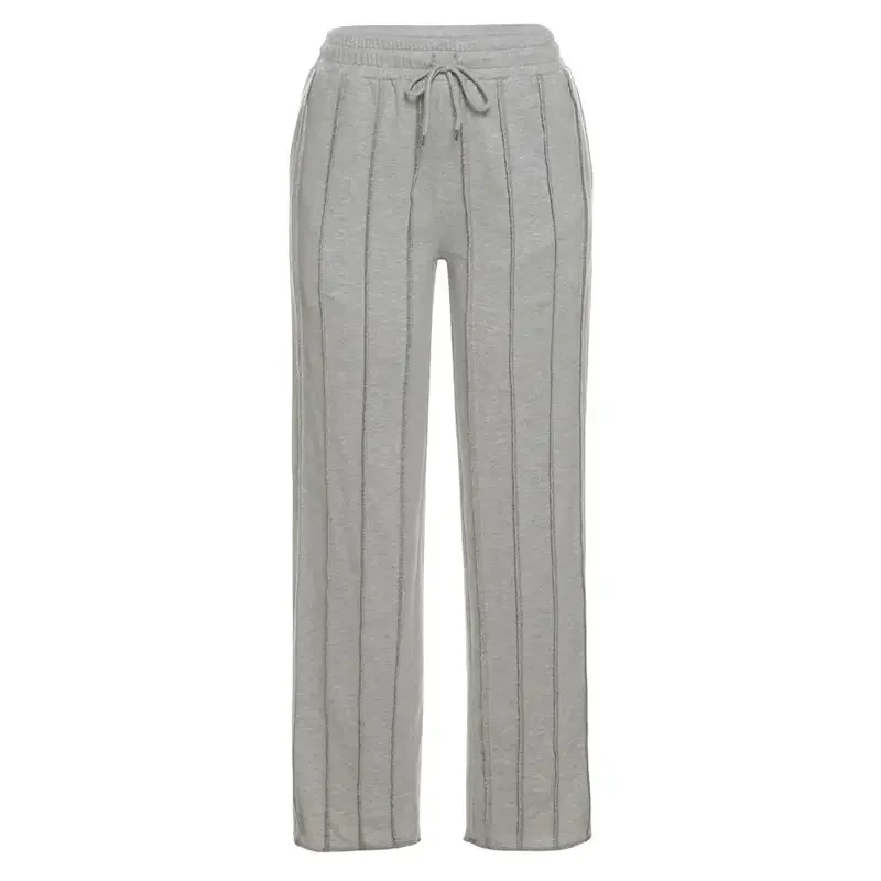 2024 New Arrival Terry Women Loose Oversize Straight Leg Ladies Jogger Pants Baggy Wide Leg Sweatpants