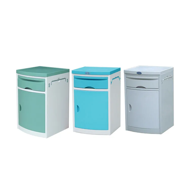 BT-AL001 дешевые Больничная мебель АБС-пластик прикроватная тумбочка ABC прикроватный шкафчик с колесами двери цены