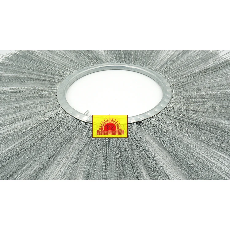 Steel Wire  Material Bobcat Sweeper Wafer Brush For Snow Removal