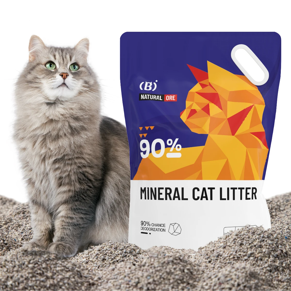 OEM & ODM Manufacturers 100% Natural Ecological Carbon 5L Sodium Cat Litter Flushable Small Grain Bentonite Cat Litter