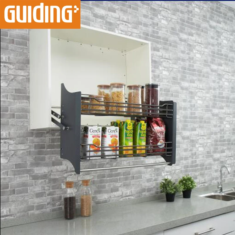 Guiding Pull out drawer multifunction wire basket in pantry cabinet