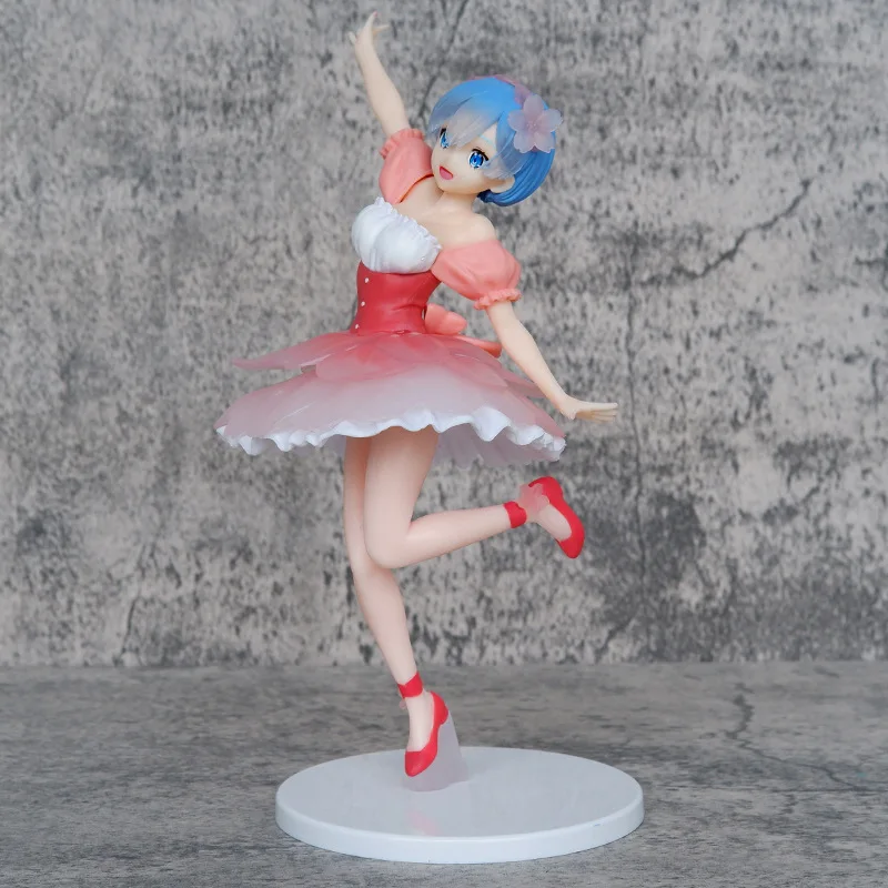 Wholesale Kawaii Cartoon Hot New 22cm Ram Rem Dressing Cherry Kimono Emilia Anime Figure Model Cute Action Figure Toy for Kids