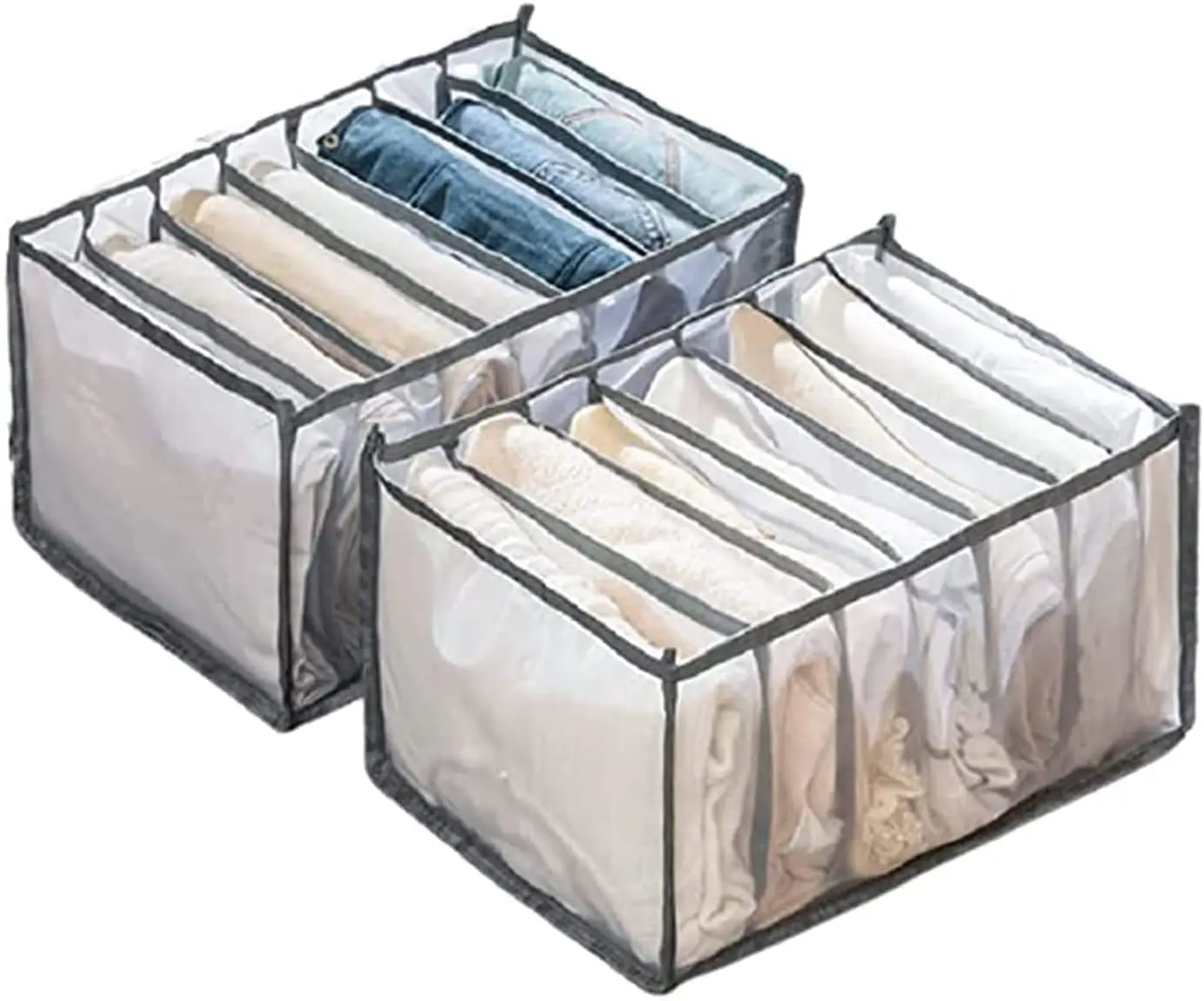 Foldable Closet Drawer Organizer Clothes Drawer Mesh Separation Box Portable Bedroom Closet Organizers