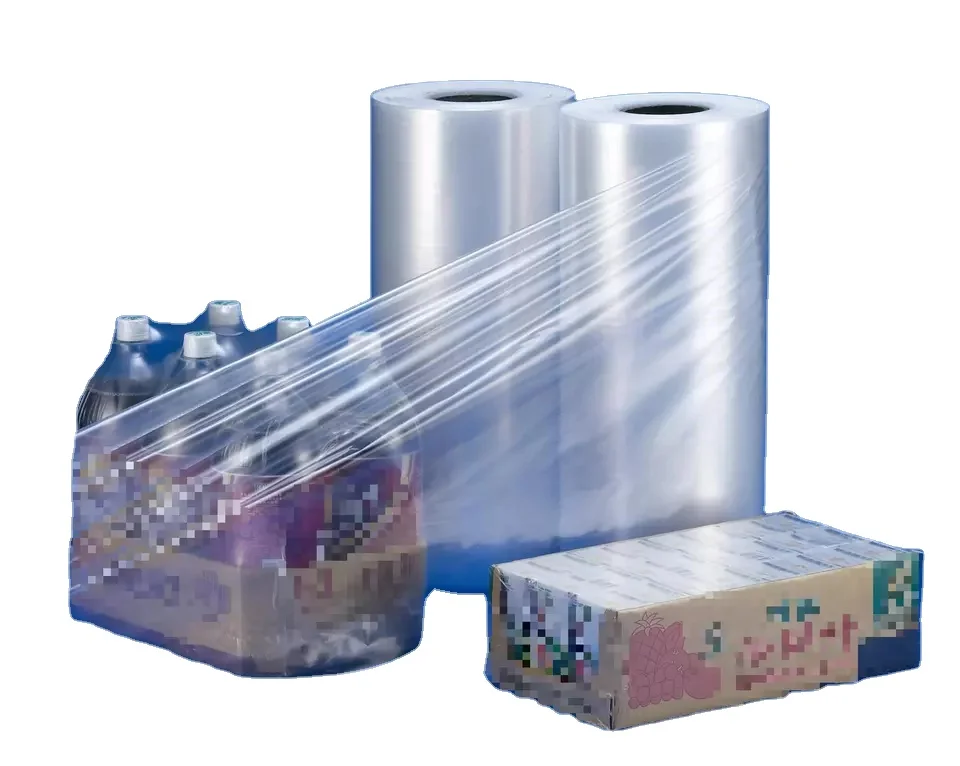 factory supplied Plastic Bottles Mineral Water Films Wrap Packing Heat Shrinkable PE Shrink Film Roll