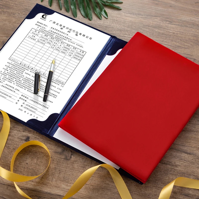 Navy Blue Velvet Certificate Folders A4,Diploma Protector Protection,Red Graduation Folder Certificate Portfolio