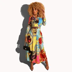 Long Sleeve Muslim Moroccan Dress Kaftan African Dresses For Women Clothing