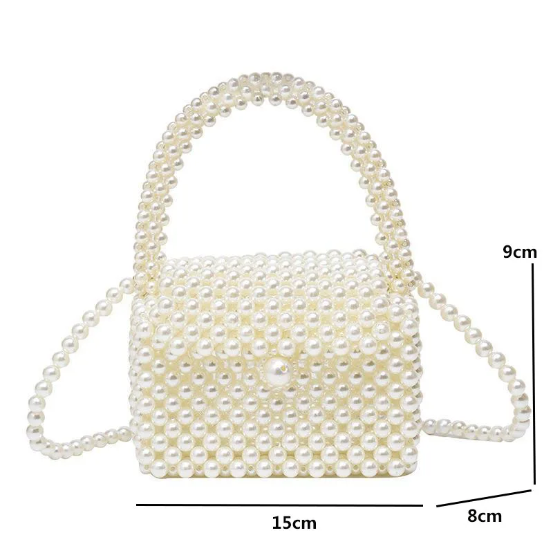 Handmade Woven Beaded Pearl Bags For Women New Fashion Niche Design Single Shoulder Messenger Bag for women