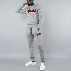 custom Streetwear Chenille Embroidery Winter Joggers Set Men Tracksuits Sweatpants And Hoodie Set