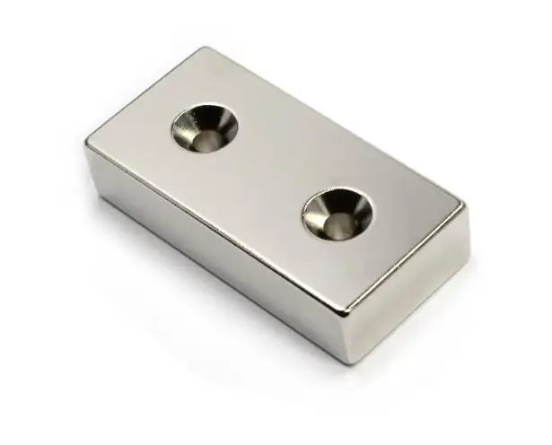 Super Strong 2'x1'x1/2'  Bar Magnets Rare Earth Fitting Screw-On  Neodymium Magnet with Countersink Hole