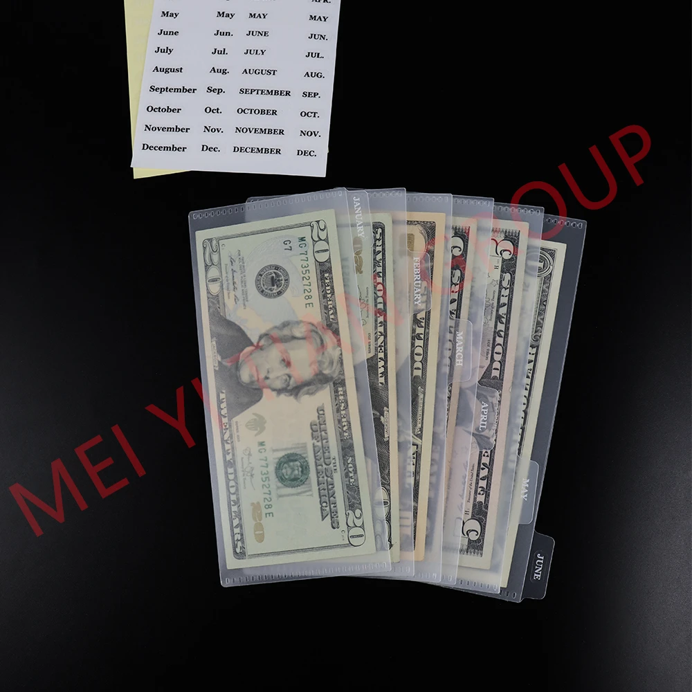 Cash Envelopes Frosted PP Budget Envelope Budgeting System Wallet Pocket Index Dividers Money Bill Protectors Sheet Organizers