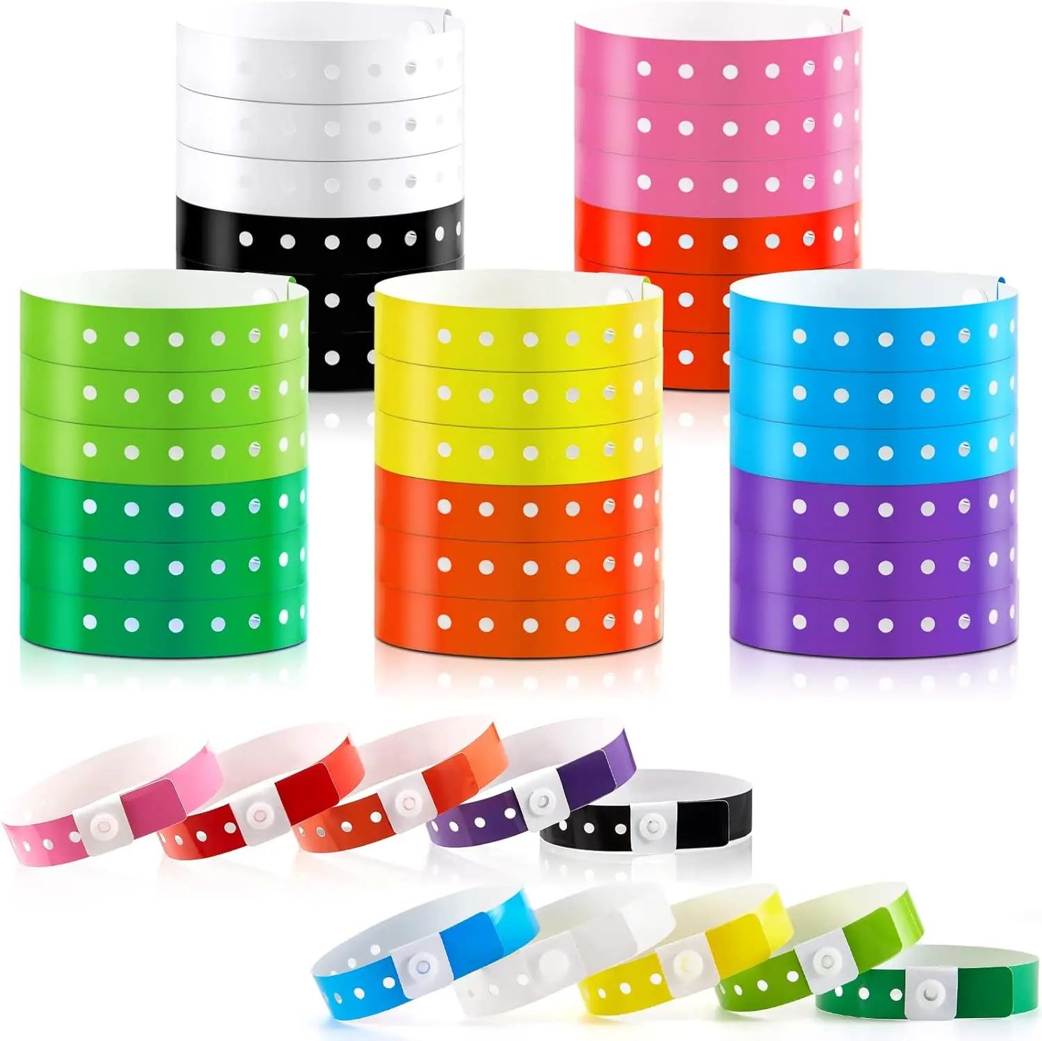 Vinyl Wrist Band Bracelets Hotel Plastic One Time Use Clear Identification PVC Button Bracelets OEM Customized personal design