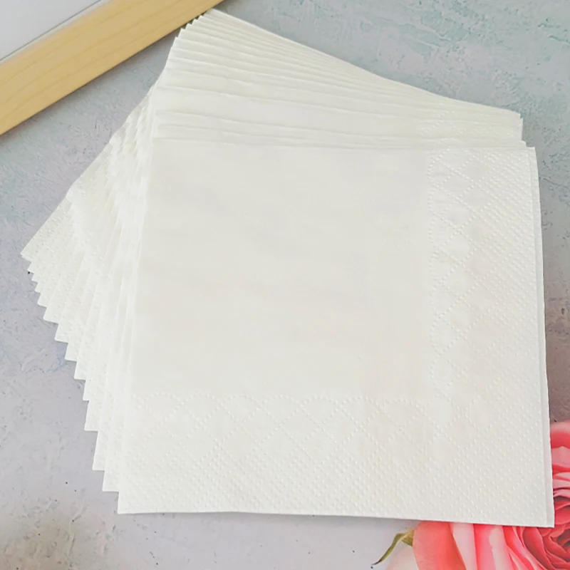 1-Ply Virgin Wood Pulp Dinner Napkins Disposable Mixed-Colored Serviettes Restaurant Cocktail Use FSC Certificate Fold Bag