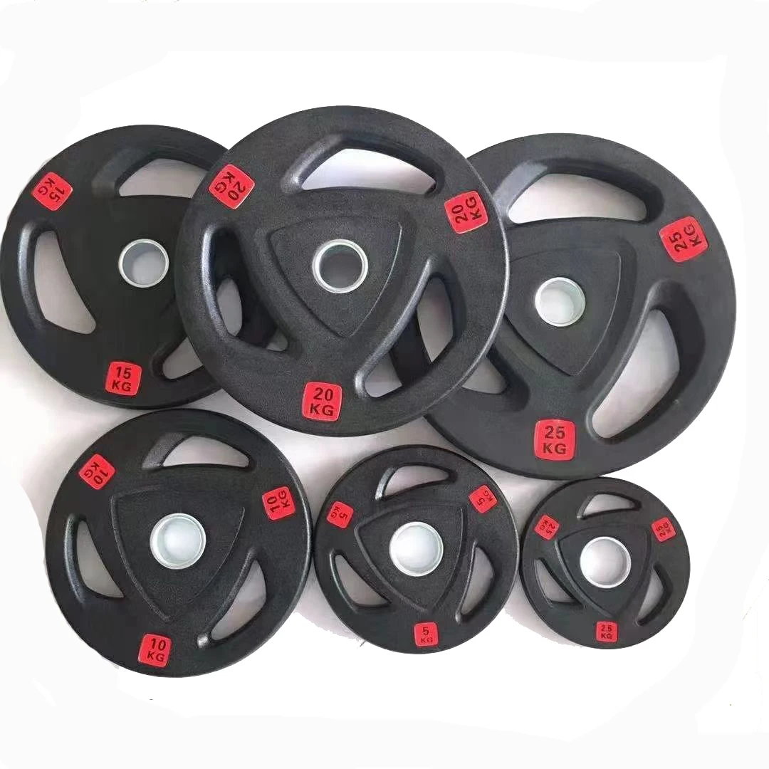 Weight Barbell Plate Weight Plate Bumper CPU Rubber Tri-Girp Plates Weight lifting  For Gym Fitness Home