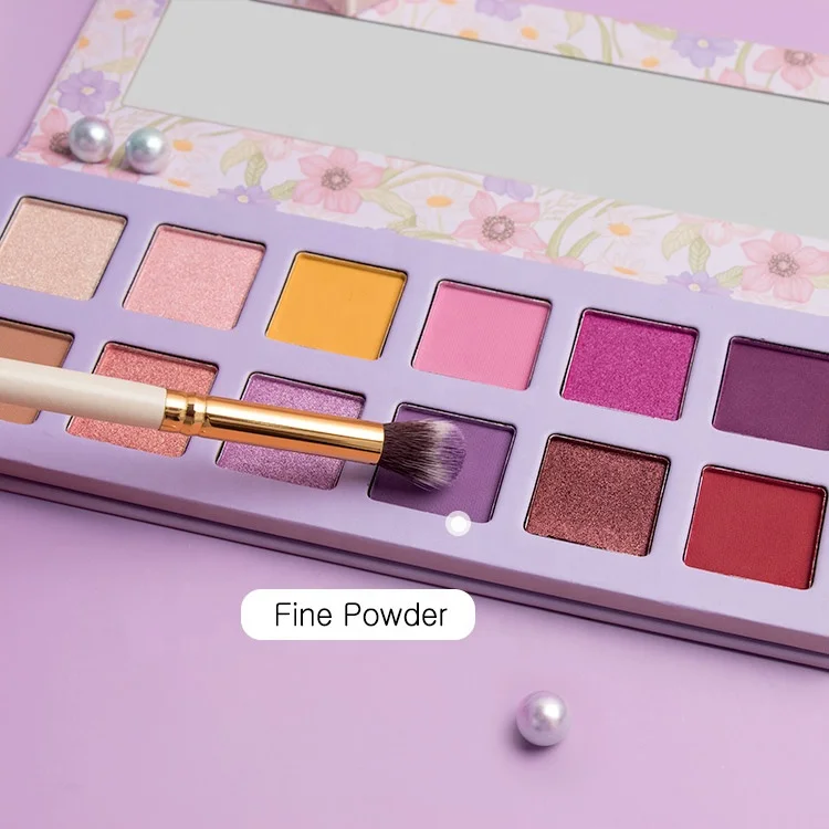 New Design 12 Colors Purple Eyeshadow Palette Square Eyeshadow Pans Pigmented Eye Shadow