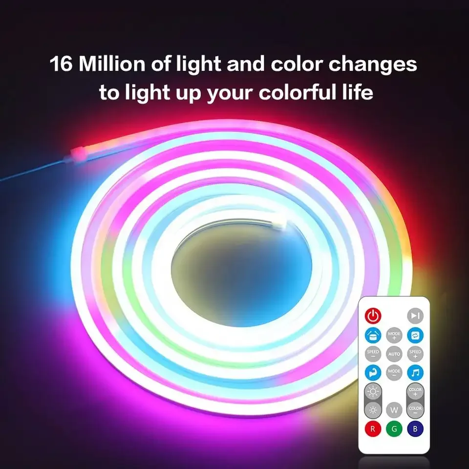 Неоновый свет RGB 12 В 1 м 2 3 4 5 10