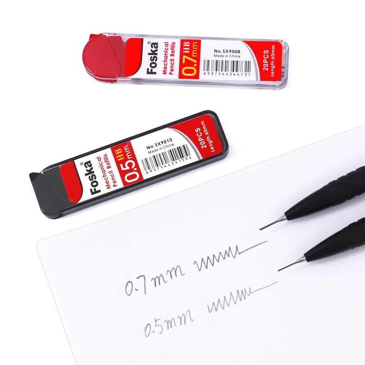 Foska Easy to Use Long Lasting HB 2B Unbreakable Mechanical Lead Pencil Refills  0.5mm 0.7mm  for Students & Professionals