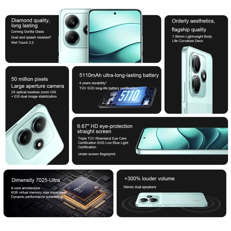 Оригинальные оптовые продажи Xiaomi Redmi Note 14 Pro 8 ГБ + 256 6 67 дюймов HyperOS мобильные