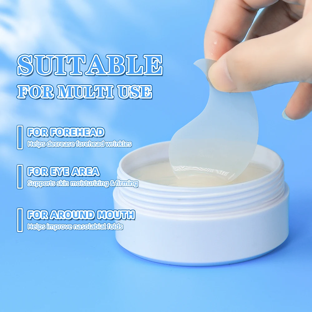 Private Label Custom Shape Anti-Wrinkle Reduce Dark Circles Hyaluronic Acid Under Eye Crystal Mask With Hyaluronic Acid