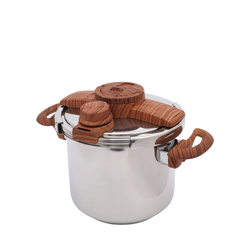 Stainless Steel Pressure Cooker  multicooker wooden color design with coating induction pressure cooker