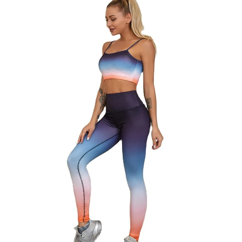 
Hot Selling Leggings & Sports Bra 2 Piece Gym Clothing Fit Yoga Sets Women Gym Wear Apparel 