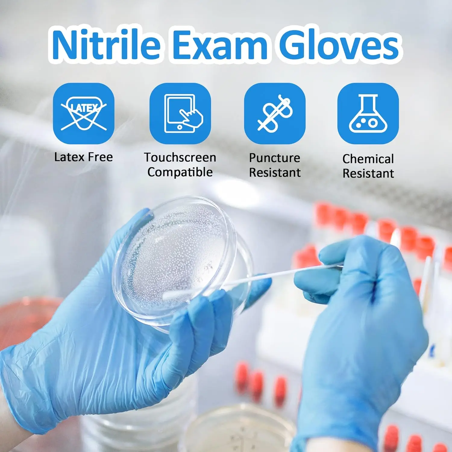 biodegradable sterile surgical nitrile gloves blue nitrile coated gloves blue latex free powder free 100 box