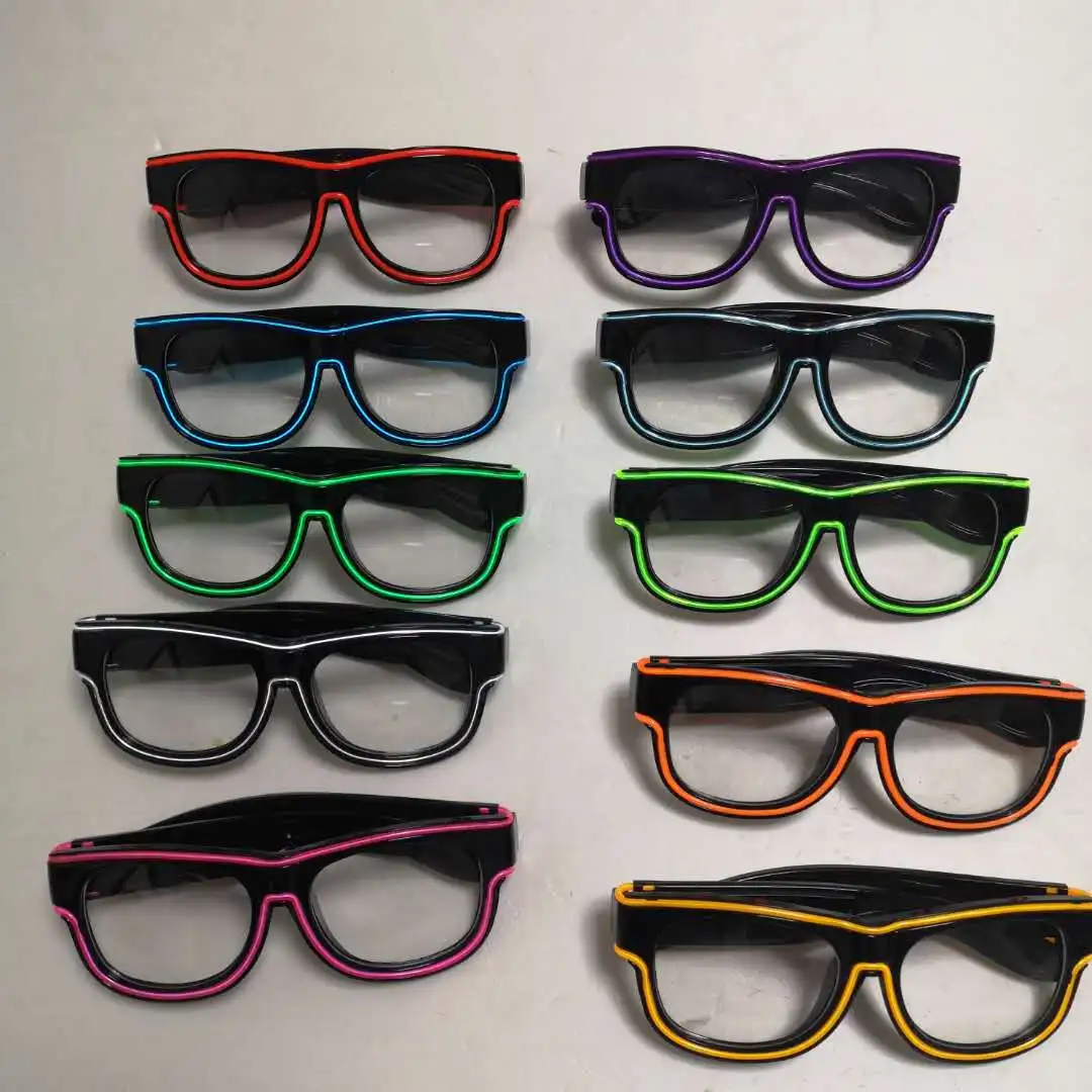 Halloween Christmas Wireless Led Light up Glasses Led Sun Glasses Glow in the Dark for Rave Party, EDM