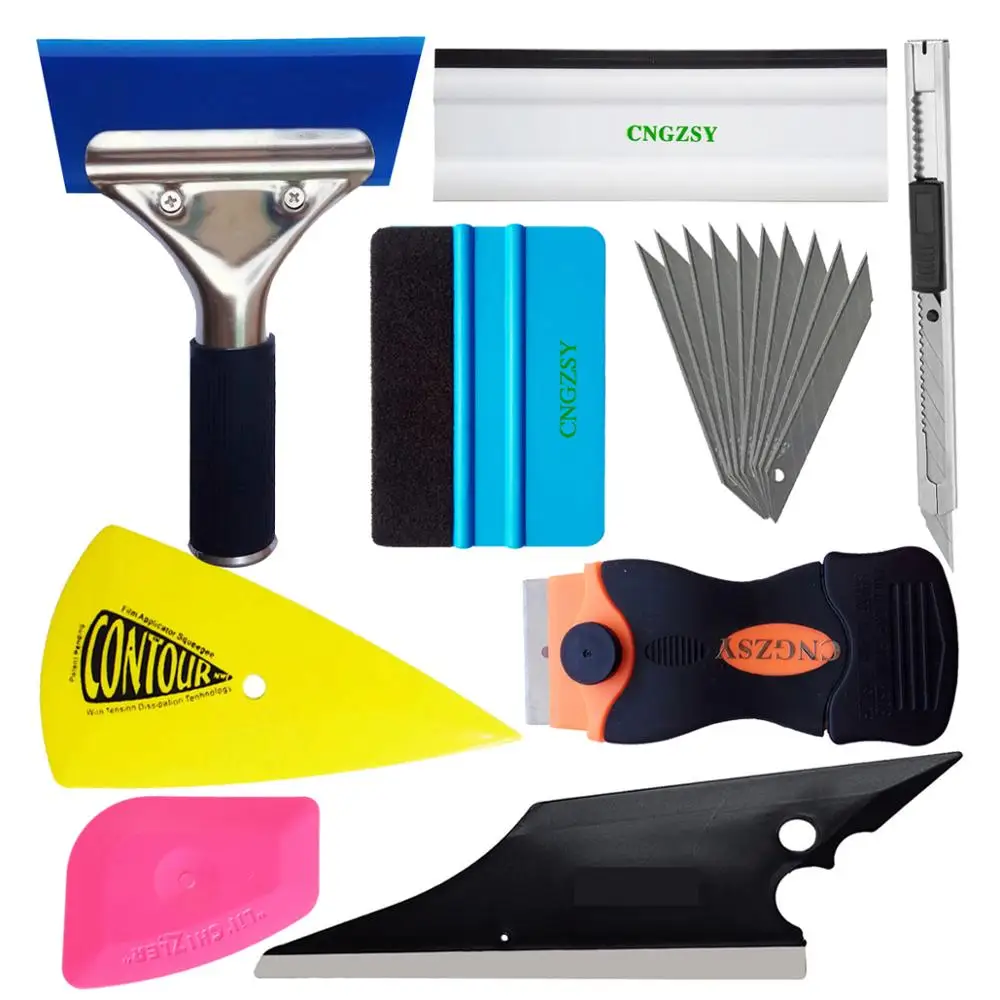 Universal Vinyl Car Film Wrap Tool Kit Auto Carbon Fiber Glass Window Tint Tool Scrapers Razor Squeegee Art Knife Wiper K117