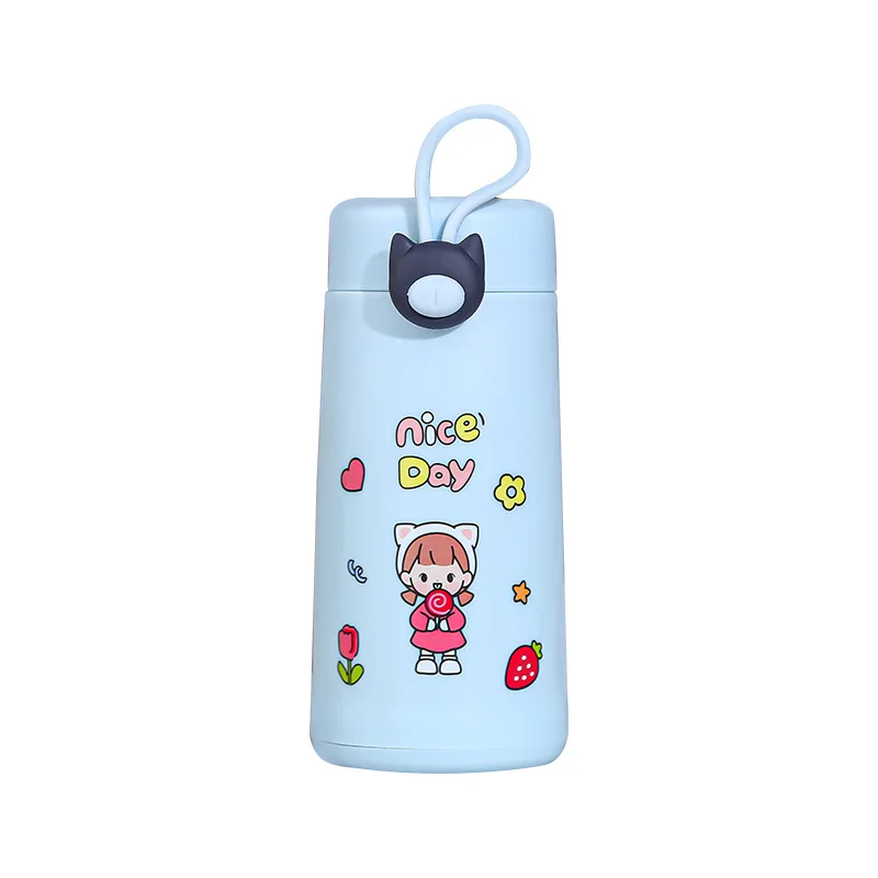 Wholesale Hot Selling Cute Cartoon Children Water Bottle Transparent Glass Clear Double Layer Glass Cup