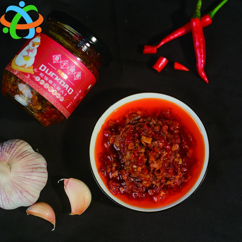 OEM Custom 160g Dried Fish Chili Sauce Glass Bottles Packaging Hot Sauce