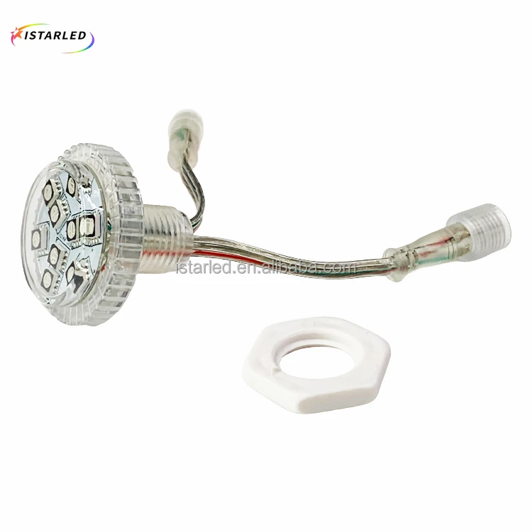 24 В уличная плоская крышка e14 35 мм 9 smd rgb ucs2903 полноцветная программируемая мерцающий развлекательный светодиодный пиксельный точечный свет