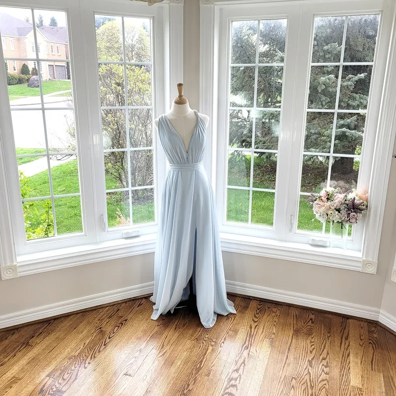 ASAM-19 Hot Selling Multi-way Long Bridesmaid Dresses Custom Made Floor Length Brides Maid Dresses