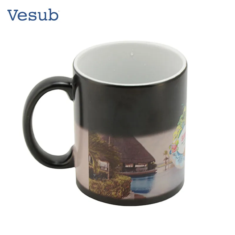 Hot Water Color Changing Coffee Sublimation Heat Sensitive Magic Mug For Heat Press
