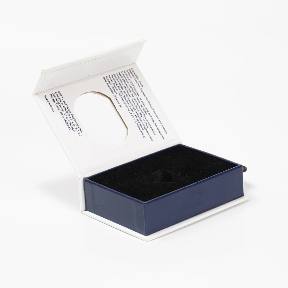 Wholesale Custom Logo  Recyclable USB Magnetic Box Rigid Cardboard Folding Paper Boxes for Electronic Product Packaging