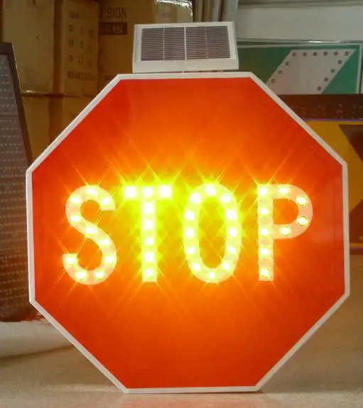 Solar Powered Warning light Road Safety Solar barricade Sign Blinking Light Warning Signal Led Traffic Stop Sign