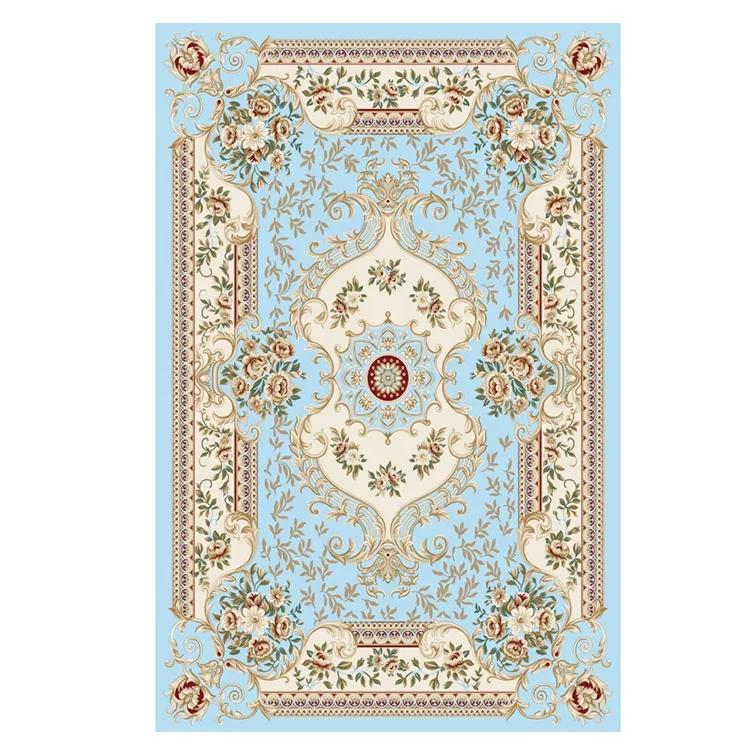 
Free Shipping 152x229 Cm Natural Silk Light Blue Hand Knotted Handmade Carpet 