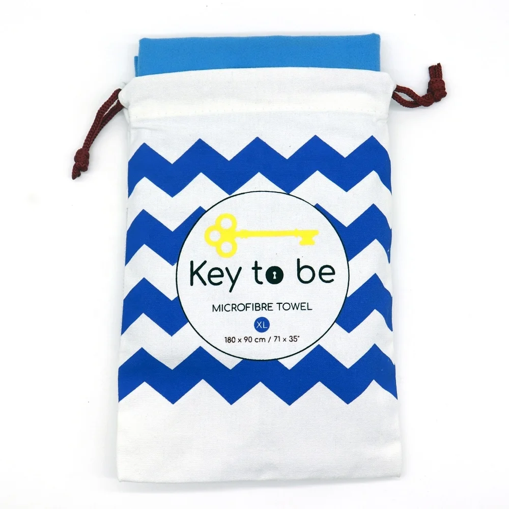 
Custom Digital Printing Microfiber Travel Sports Camping Bag Towel With Drawstring Bag 