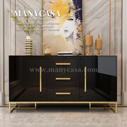 Modern simple light luxury side cabinet wine storage  and  living room wall household tea cabinet