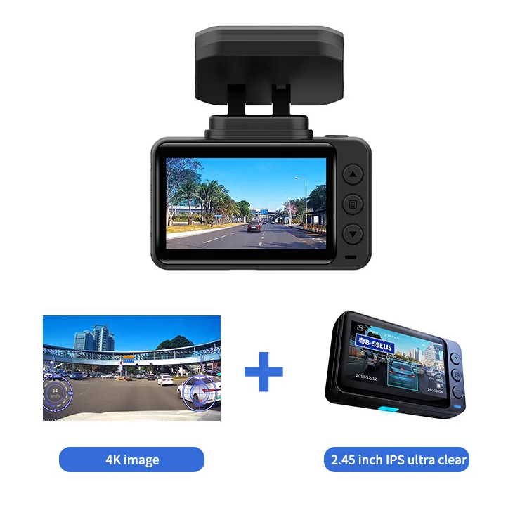 2160P HD двойная запись видеорегистратор Dashcam двойной объектив 4K