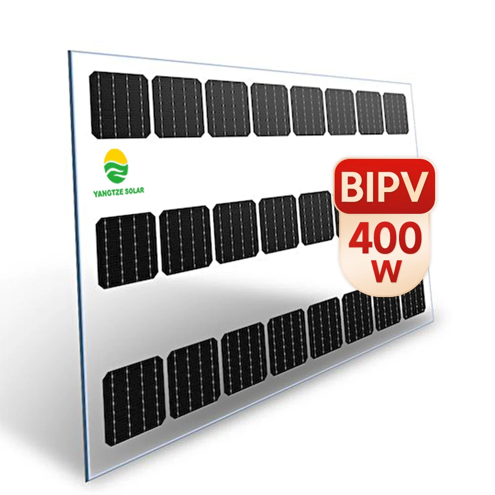 400 Вт двойное стекло bipv бескаркасная солнечная панель pv разделенная распределительная коробка 120 ячеек 132 20% 60 билицевая
