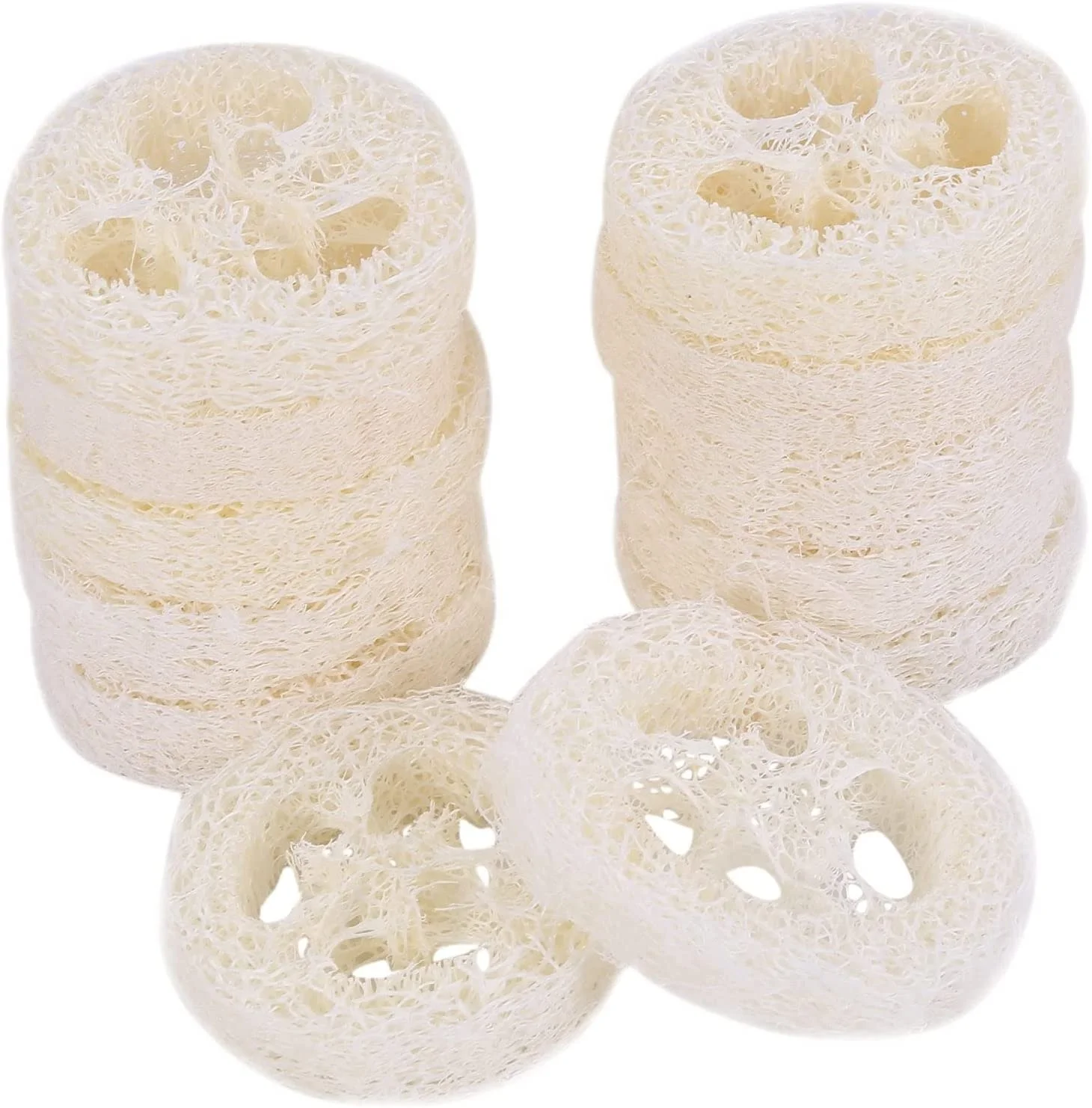 Natural Exfoliating Bleached Luffa/Loofah Sponge Slice Cuts Loofah Soap Making Holder