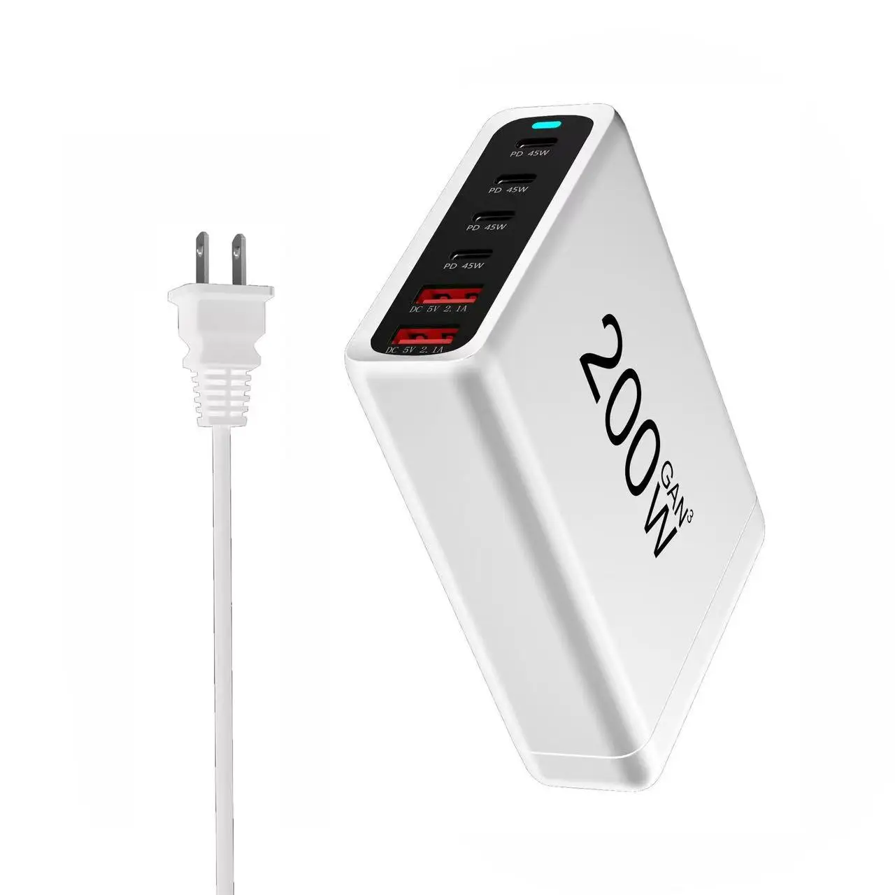 200W Gan Tech Pd Charger Station 120w Pd Qc 3.0 Fast Charger 120w Gan Wall Charger For Macbook Pro For Ipad For Mobile Phone