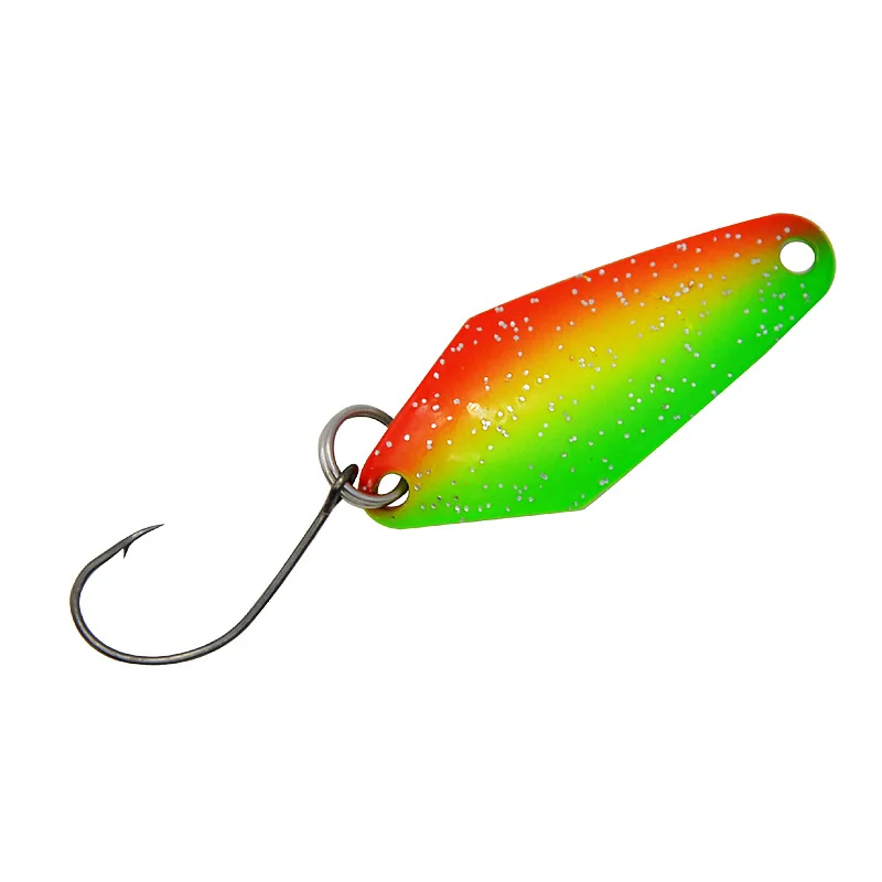 Trout Fishing Spoon 2.3g 32mm With Sharp Single Hook Fishing Lure Metal Spinner Spoon For Mackerel Bass Trout Fishing