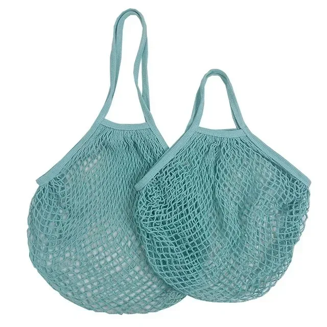 Shopping Bags Canvas Portable Mesh Net Bag Reusable Foldable Fruit Vegetable Storage Bag Handbag