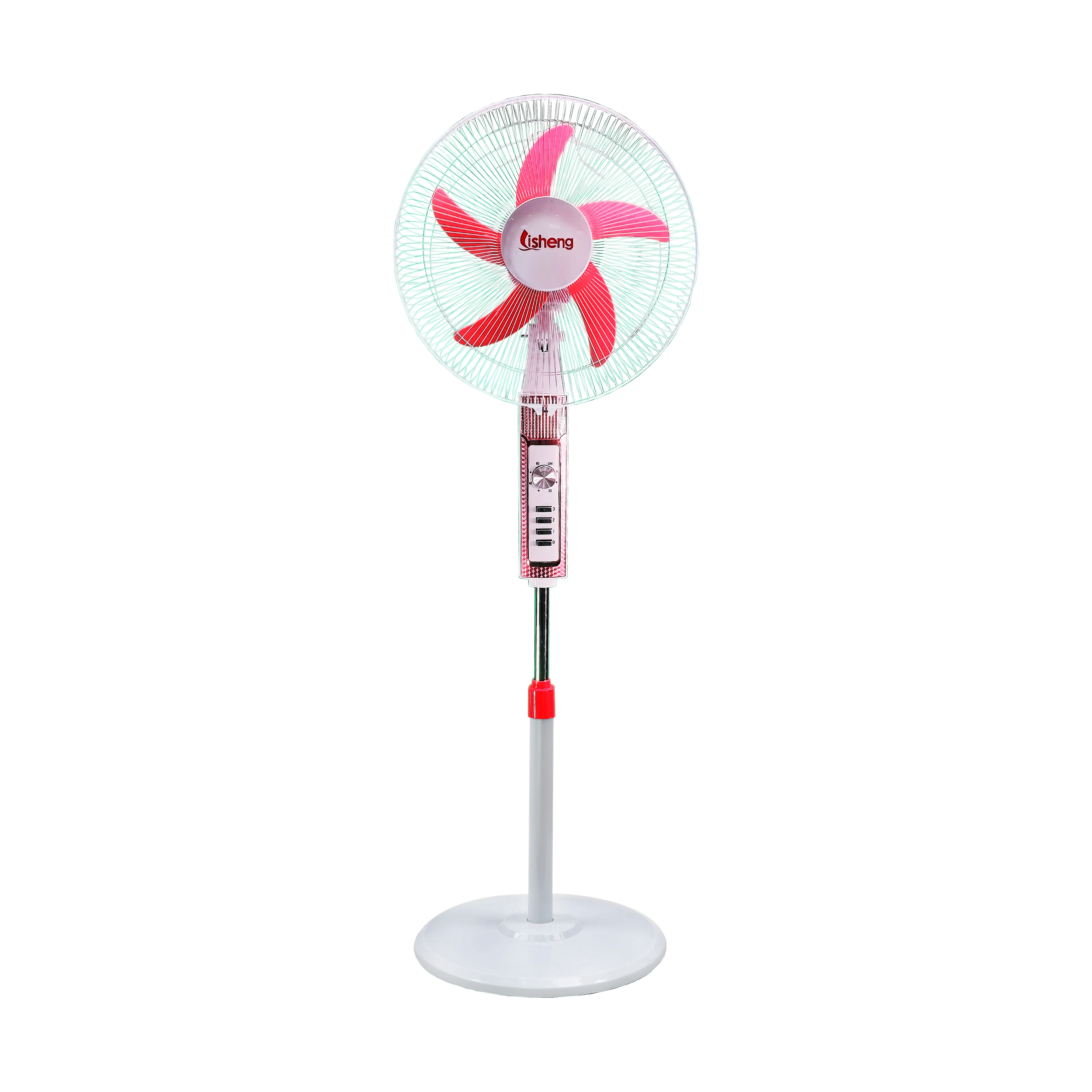 DC 12V Brush  Full Copper Motor Stand Fan 16 Inch 1h Timer  AC/DC Solar Stand Fan with Adapter and Battery Cilp