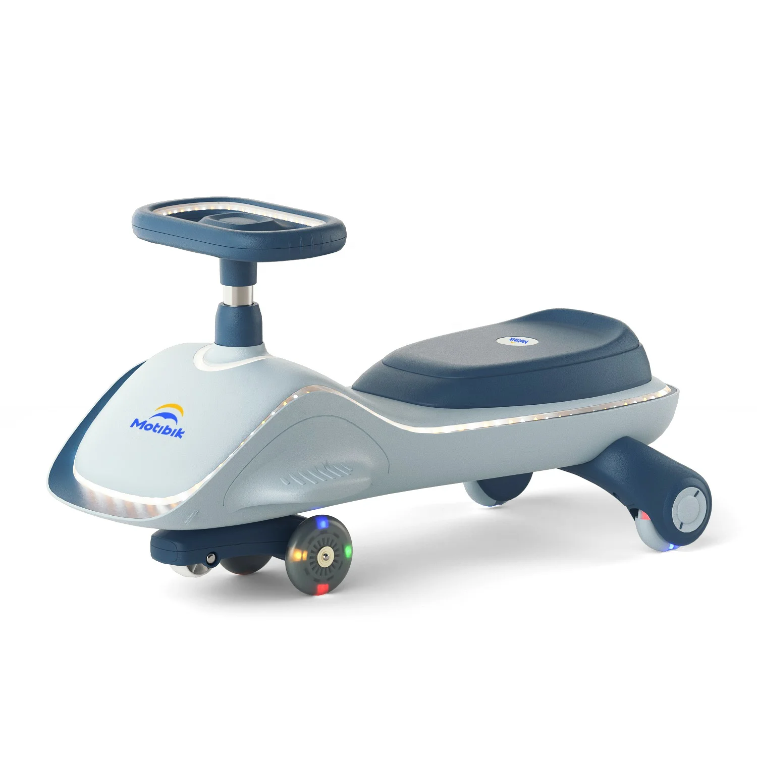 With music PU silent wheel baby 1-3-6 years old toy swing sliding trolley children swing car ride on toys