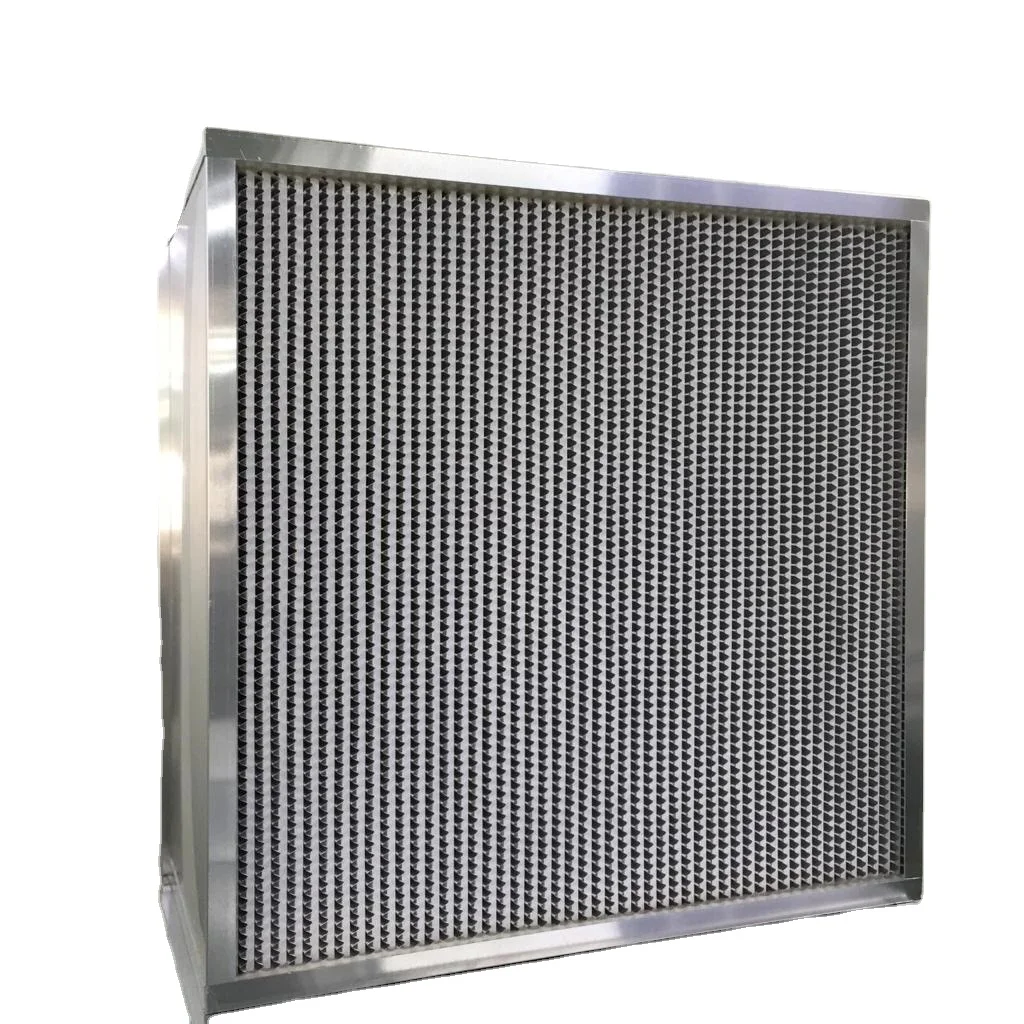 Deep Pleated H13 H14 AHU HEPA Air Purifier Laboratory Cleanroom Galvanized Steel Aluminium Separator High Efficiency Air Filter
