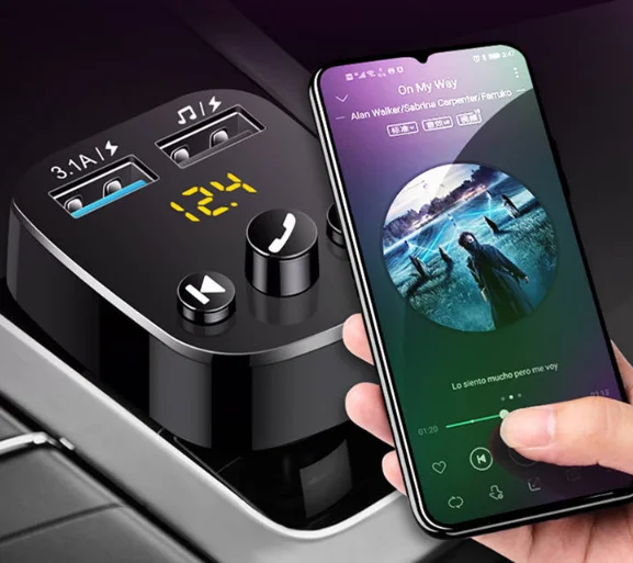 Автомобильный беспроводной комплект громкой связи Bt FM-трансмиттер ЖК-дисплей MP3-плеер USB зарядное устройство FM-модулятор автомобильные аксессуары