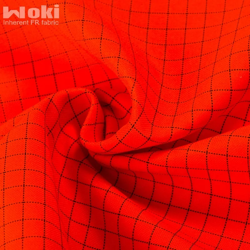 FR антистатический непромокаемым ламинированным флис ткань из высоко-видимая оранжевого цвета